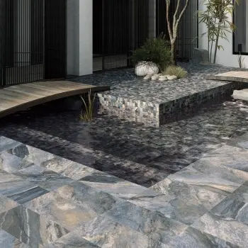 Icon Blue Quartzite Look Matt Porcelain Tile 300x600mm