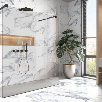 Oceanic Blue Marble Look Gloss Ceramic Tile 330x550mm