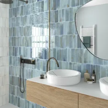 Luma Sky Blue Gloss Ceramic Wall Tile 65x200mm