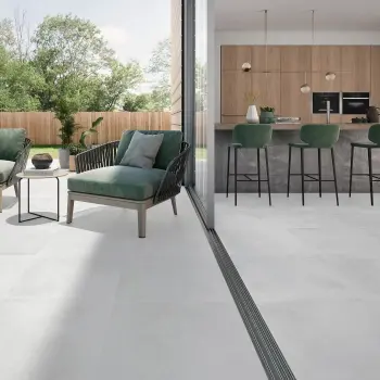 Maddox White Concrete Look Slip Resistant Porcelain Tile 605x605mm