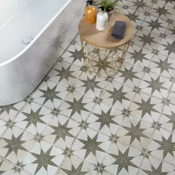 Metropolis Star Laurel Patterned Matt Ceramic Tile 450x450mm