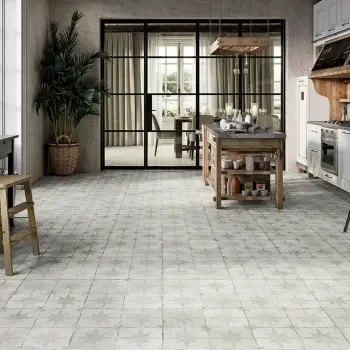 Metropolis Star Silver Patterned Matt Ceramic Tile 450x450mm