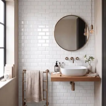 Mini Metro Bevelled White Gloss Ceramic Wall Tile 75x150mm