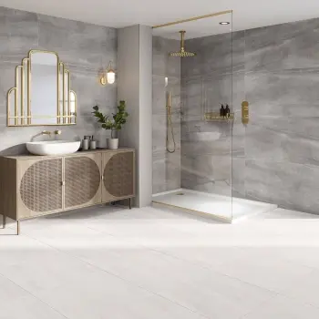 New Pietra Moda White Stone Look Matt Porcelain Tile 600x600mm