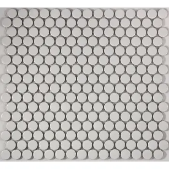 White Gloss Porcelain Penny Round Mosaic 294x315mm