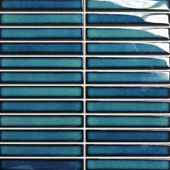 Shadow Dark Green Gloss Porcelain KitKat Finger Mosaic 296x300mm