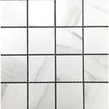 Carrara Look Matt Porcelain Square Mosaic 306x306mm