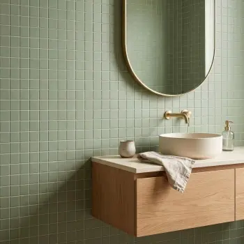 Pistachio Green Unglazed Porcelain Square Mosaic 306x306mm