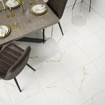 Carrera Gold Marble Look Polished Porcelain Tile 600x600mm