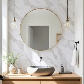 Vintage White Marble Look Matt Ceramic Tile 298x600mm
