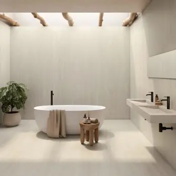 Roca Serena Vein Cut Bone Travertine Look Matt Porcelain Tile 600x1200mm