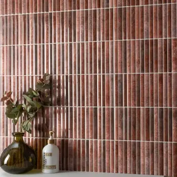 Rubik Red Kitkat Look Gloss Ceramic Tile 150x300mm