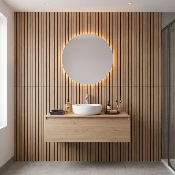 Sagano Beige Wood Slat Look Matt Porcelain Tile 600x1200mm