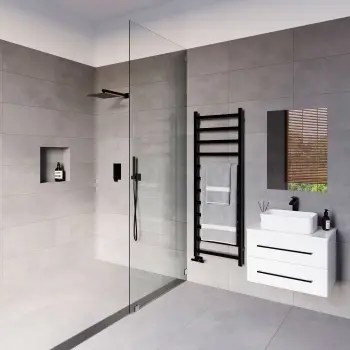 Crea Grey Cross Travertine Look Matt Porcelain Tile 300x600mm