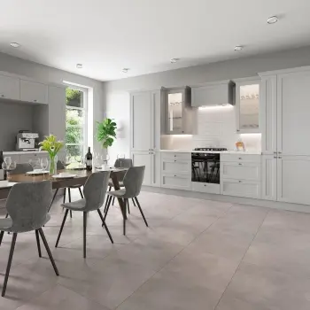 Crea Grey Cross Travertine Look Matt Porcelain Tile 600x600mm
