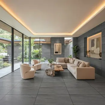 Unica Dark Grey Stone Look Slip Resistant Porcelain Tile 600x1200mm