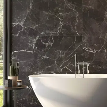 Roca Venato Black Marble Look Matt Porcelain Wall Tile 600x1200mm