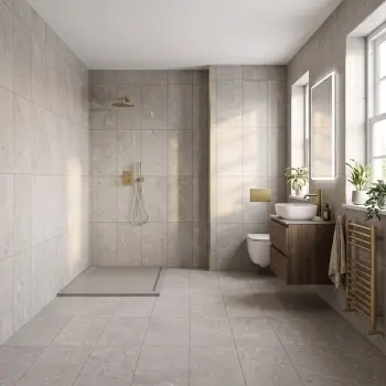 Vermeer Grey Stone Look Matt Porcelain Tile 298x600mm