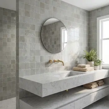 Verticale Green Stone Look Gloss Porcelain Tile 100x100mm