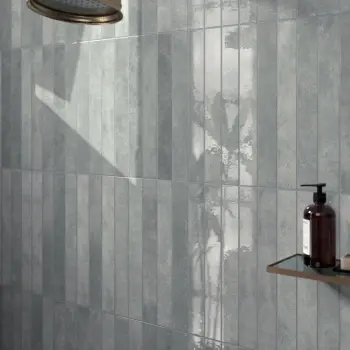 Verticale Blue Stone Brick Look Gloss Porcelain Tile 50x400mm