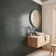 Charcoal Gloss Porcelain Fishscale Mosaic 259x273mm