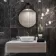 Laurent Black Marble Look Baby Skin Porcelain Tile 600x1200mm