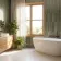 Verticale Moss Green Stone Brick Look Gloss Porcelain Tile 50x400mm