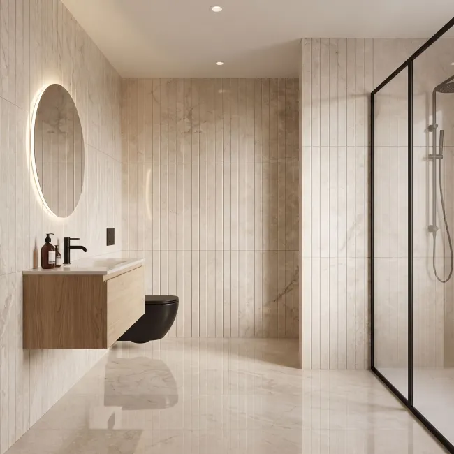 Angel Ivory Decor Stone Look Gloss Ceramic Tile 400x800mm