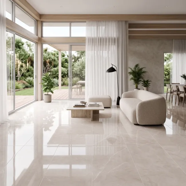 Armani Beige Marble Look Polished Porcelain Tile 600x1200mm