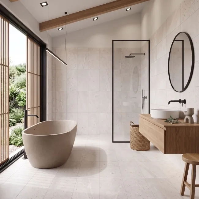 Peca Grey Stone Look Matt Porcelain Tile 300x600mm