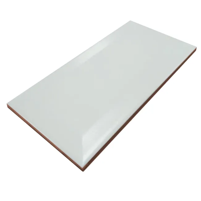 Mini Metro Bevelled White Matt Ceramic Wall Tile 75x150mm