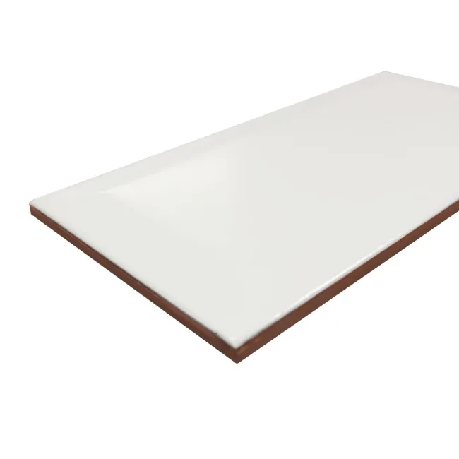 Mini Metro Bevelled White Matt Ceramic Wall Tile 75x150mm