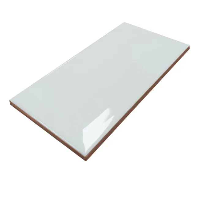 Mini Metro Bevelled White Gloss Ceramic Wall Tile 75x150mm