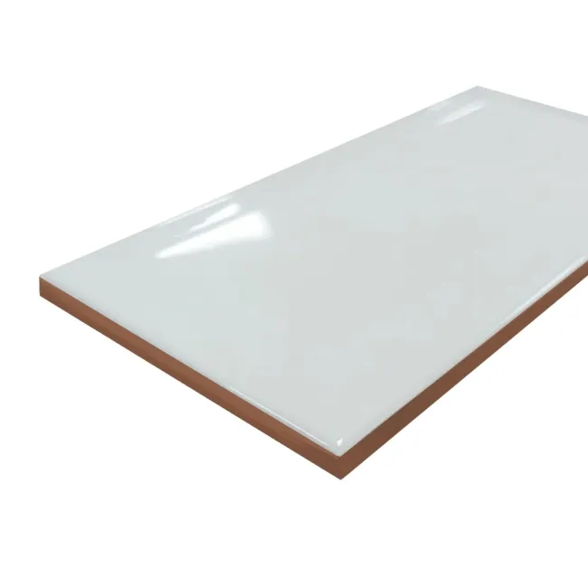 Mini Metro Bevelled White Gloss Ceramic Wall Tile 75x150mm