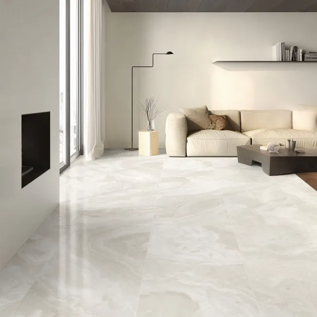 Royal Onyx Look Ivory Polished Porcelain Tile 600x1200mm