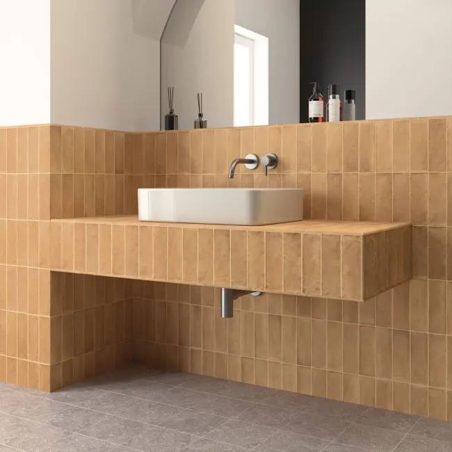 Sabbia Terracotta Stone Brick Look Matt Ceramic Tile 65x200mm