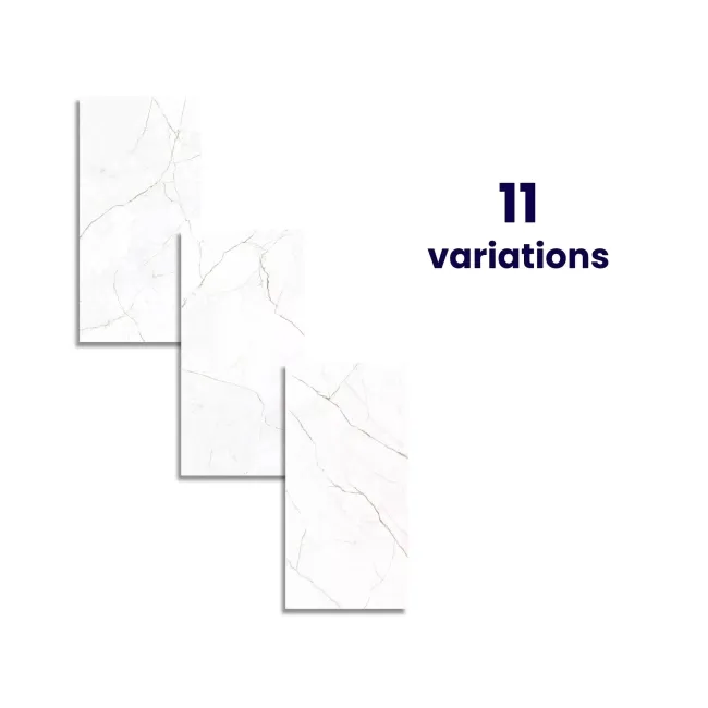 Roca Lincoln White Marble Look Matt Large Porcelain Tile 600x1200mm