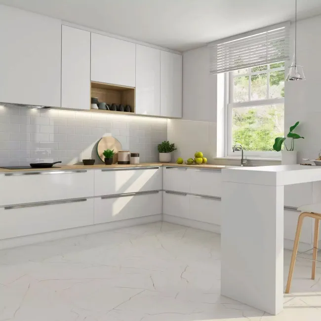 Roca Lincoln White Marble Look Matt Porcelain Tile 600x600mm