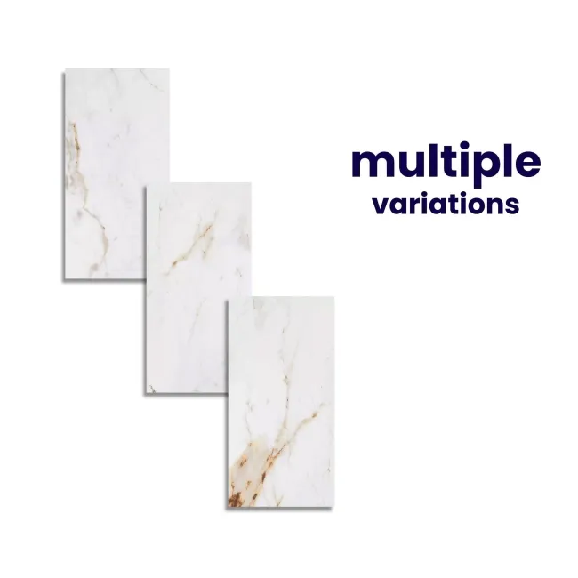 Barnaby White Marble Look Polished Porcelain Tile 600x1200mm