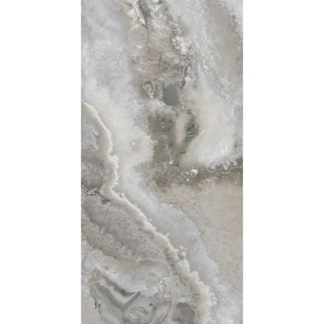 Royal Onyx Look Grey Polished Porcelain Tile 600x1200mm