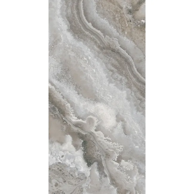 Royal Onyx Look Grey Polished Porcelain Tile 600x1200mm