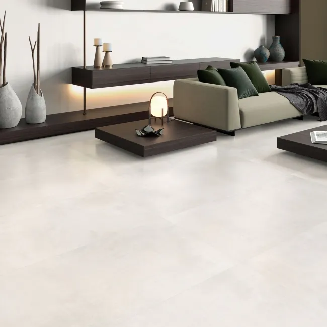 Maddox White Concrete Look Matt Porcelain Tile 600x1200mm