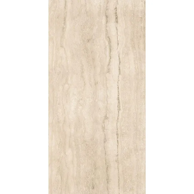 Travertine Cream Vein Cut Travertine Look Matt Porcelain Tile 600x1200mm