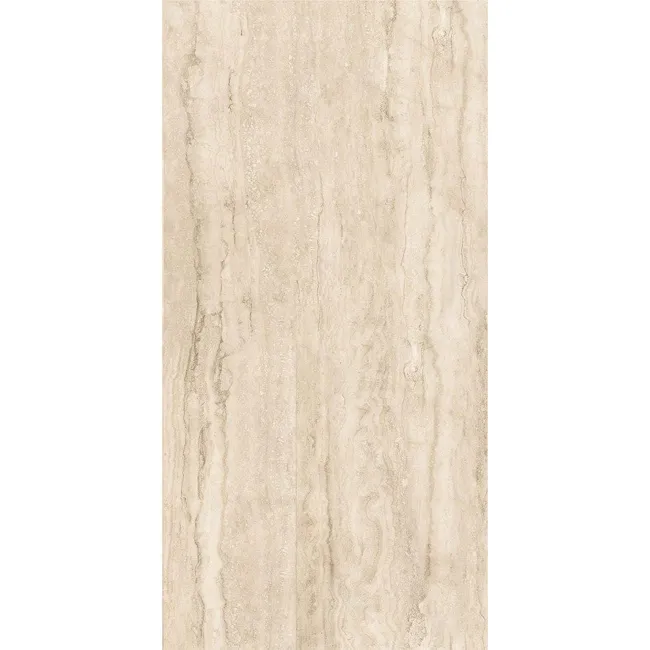 Travertine Cream Vein Cut Travertine Look Matt Porcelain Tile 600x1200mm