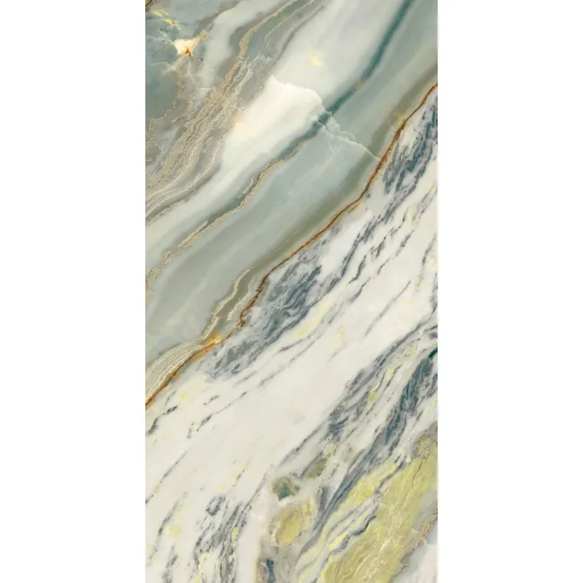 Paonazzo Green Marble Look Polished Porcelain Tile 600x1200mm