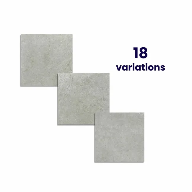 Roca Limestone Look Grey Matt Porcelain Tile 600x600mm