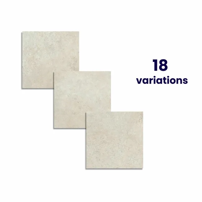 Roca Limestone Look Ivory Matt Porcelain Tile 600x600mm