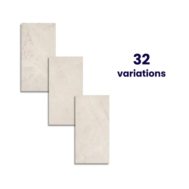 Roca Crema Delicato Marble Look Matt Porcelain Tile 600x1200mm