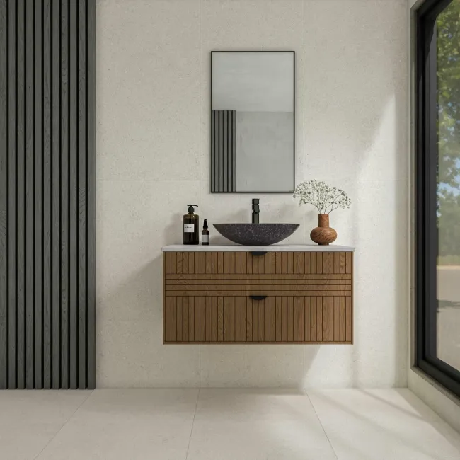 Everlast White Limestone Look Matt Porcelain Tile 600x1200mm