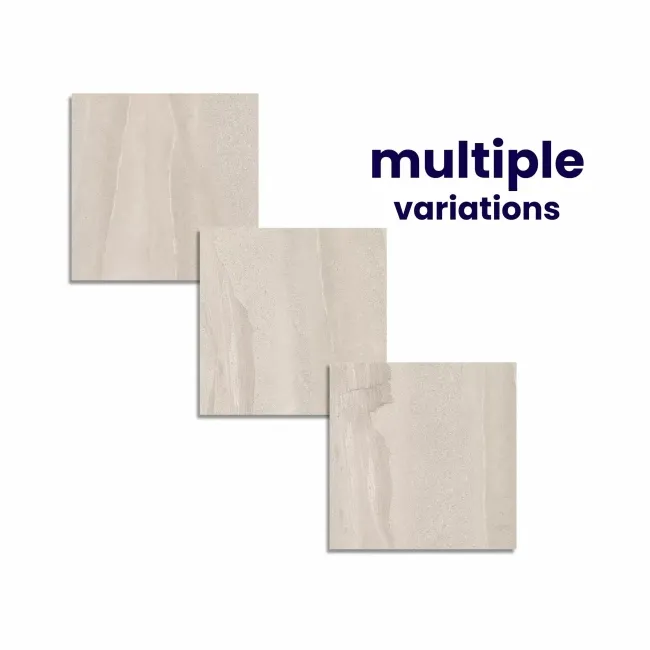 Rochetta Ivory Stone Look Matt Porcelain Tile 600x600mm